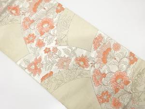 アンティーク　花更紗模様織り出し袋帯(材料)